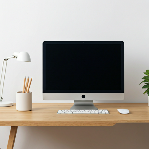 Modern office workspace with desktop computer